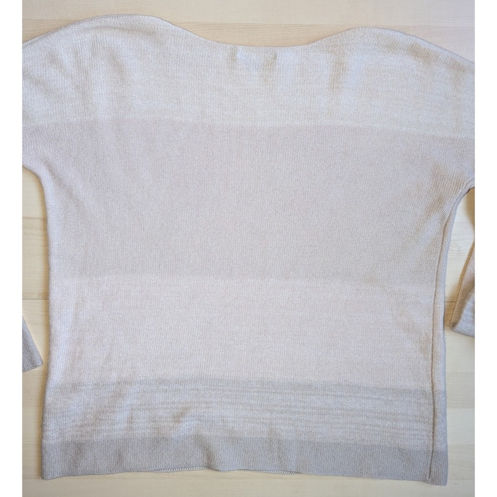 Vince Cashmere Gray Pink Ombre Striped Slouchy Sweater - Picture 8 of 14